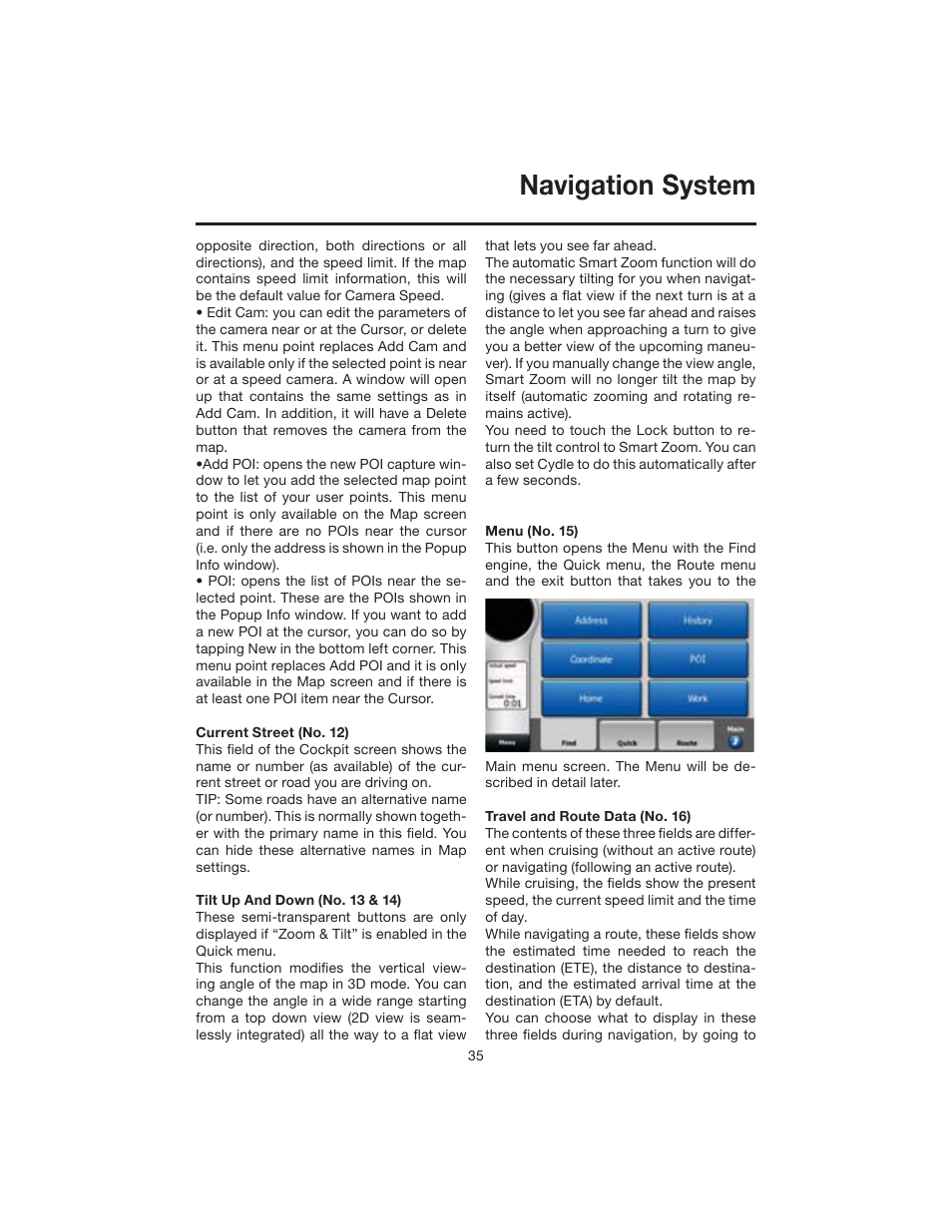 Navigation system | Elite VRVD640G User Manual | Page 35 / 68