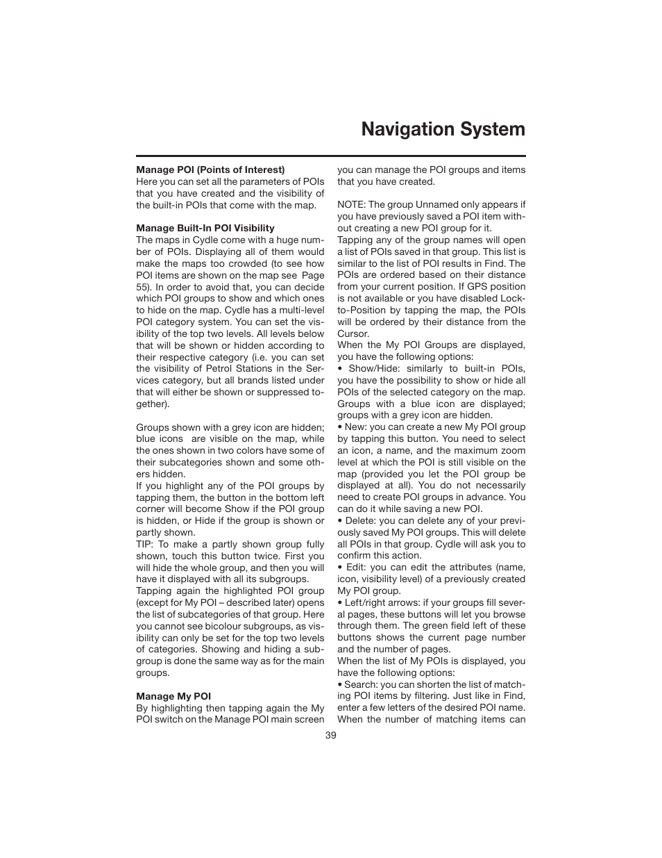 Navigation system | Elite VRVD640G User Manual | Page 39 / 68
