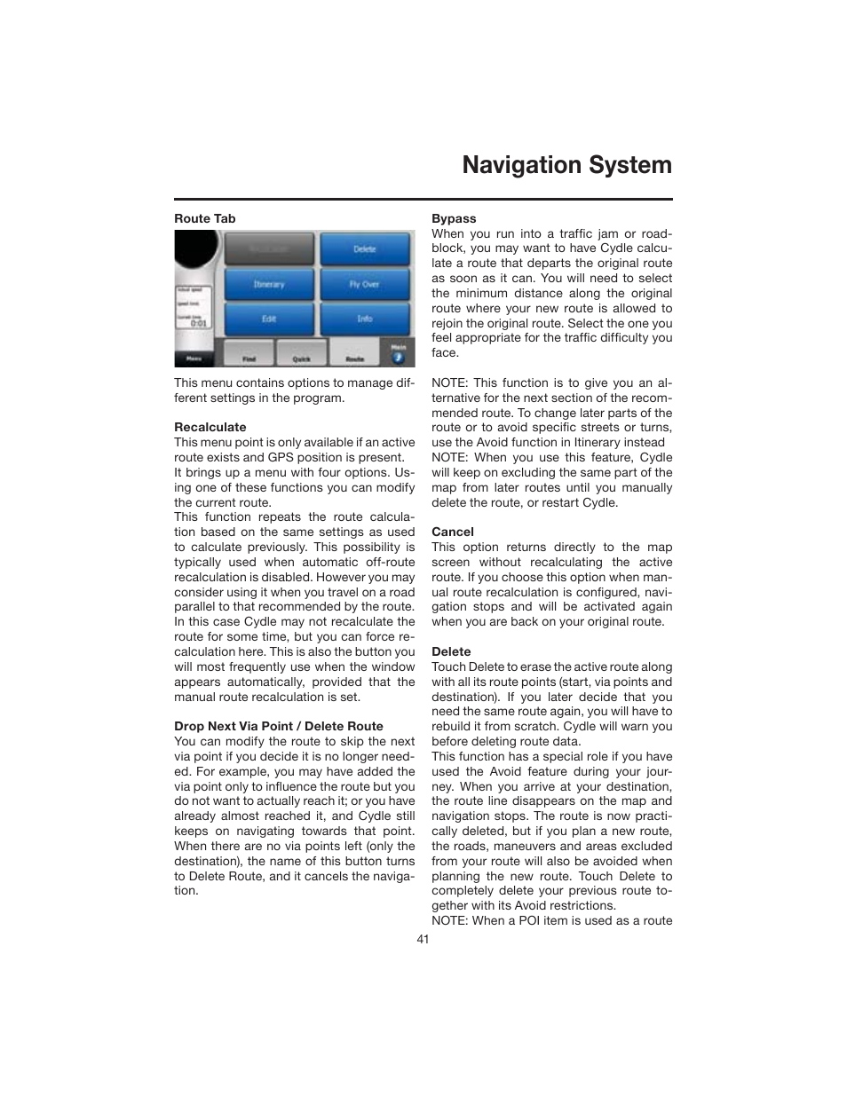 Navigation system | Elite VRVD640G User Manual | Page 41 / 68