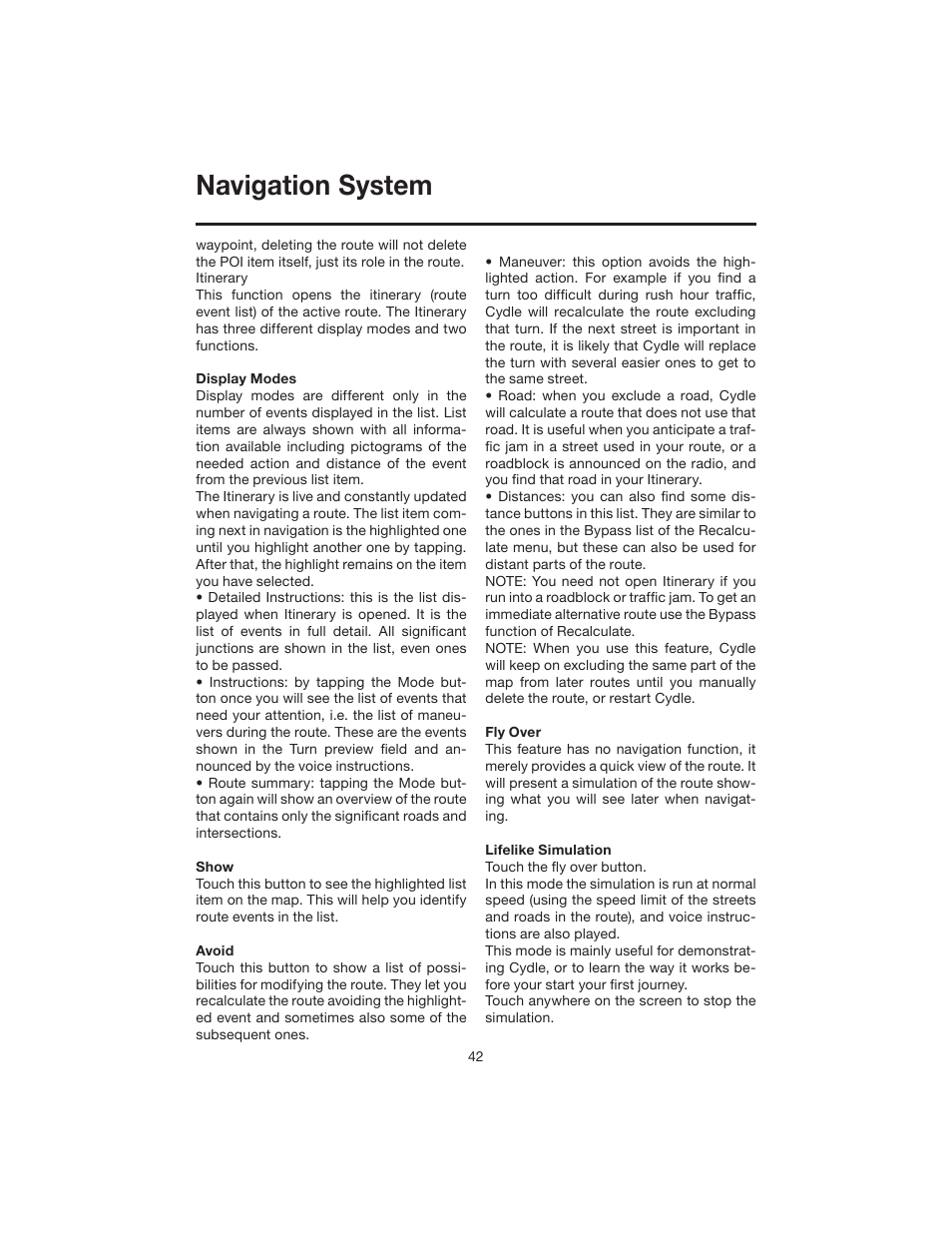 Navigation system | Elite VRVD640G User Manual | Page 42 / 68