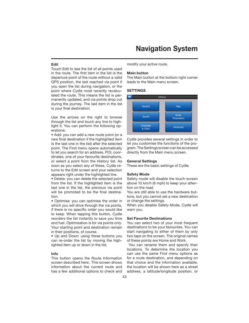 Navigation system | Elite VRVD640G User Manual | Page 43 / 68