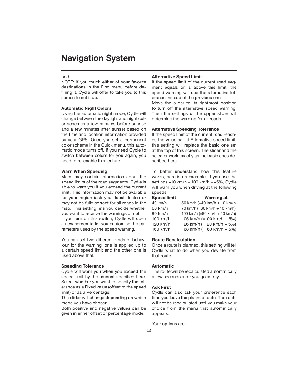 Navigation system | Elite VRVD640G User Manual | Page 44 / 68
