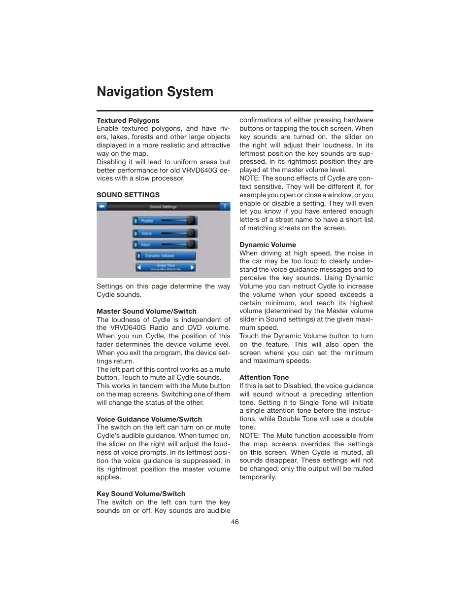 Navigation system | Elite VRVD640G User Manual | Page 46 / 68