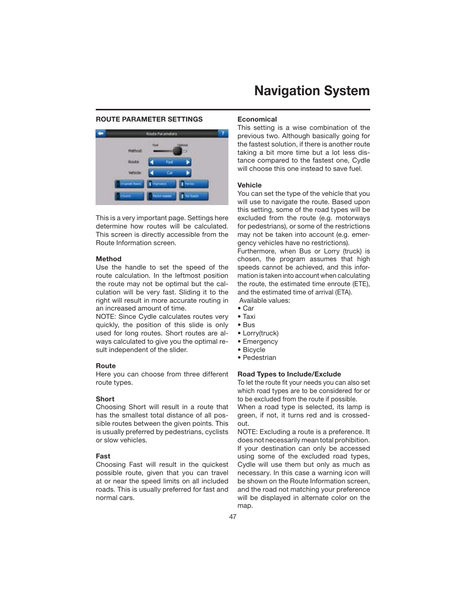 Navigation system | Elite VRVD640G User Manual | Page 47 / 68