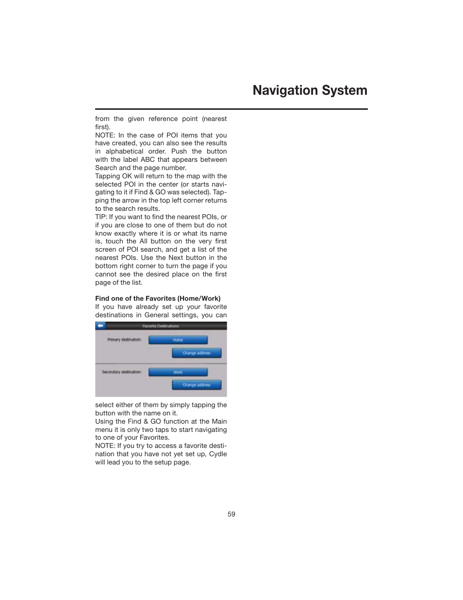 Navigation system | Elite VRVD640G User Manual | Page 59 / 68