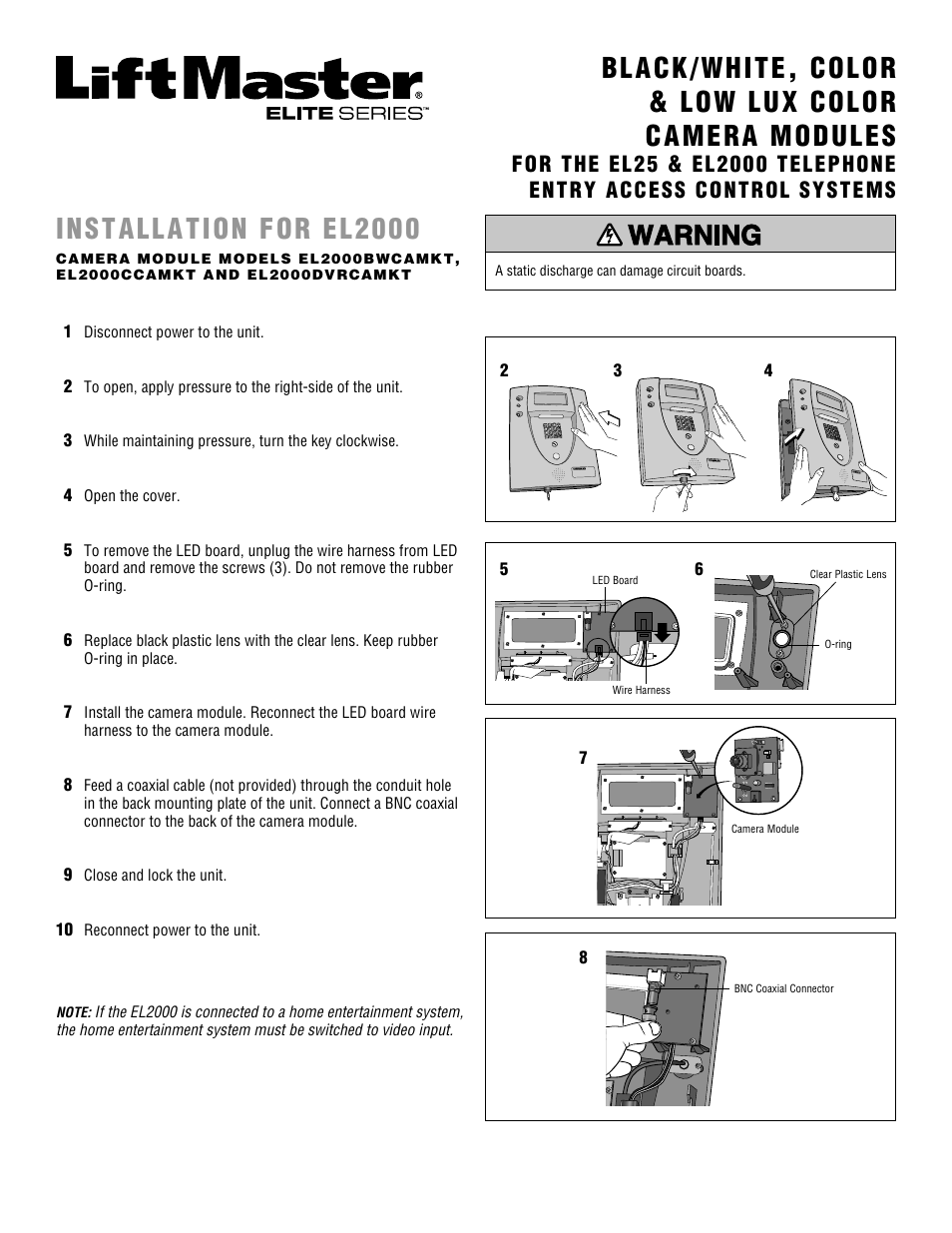 Elite B/W User Manual | 2 pages