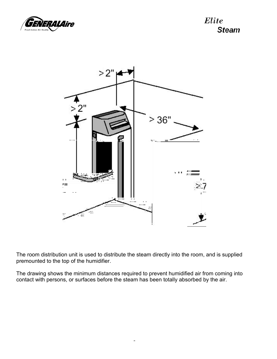 Steam distribution | Elite Steam humidifier User Manual | Page 6 / 24