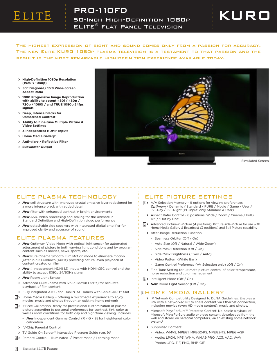 Elite PRO-110FD User Manual | 2 pages