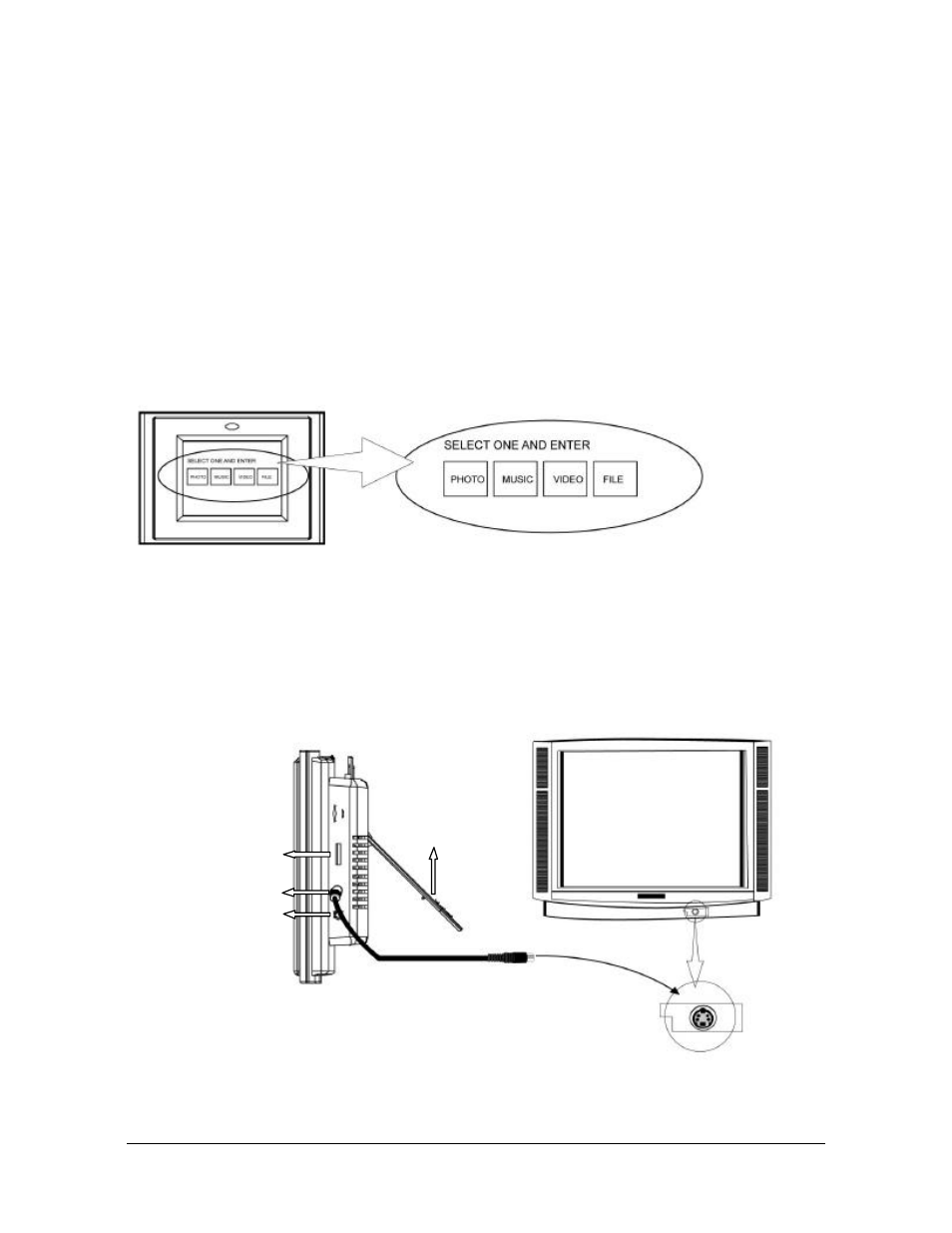 Viewing file structure, Tv connection | EDGE Tech Digital Picture Frame User Manual | Page 12 / 19