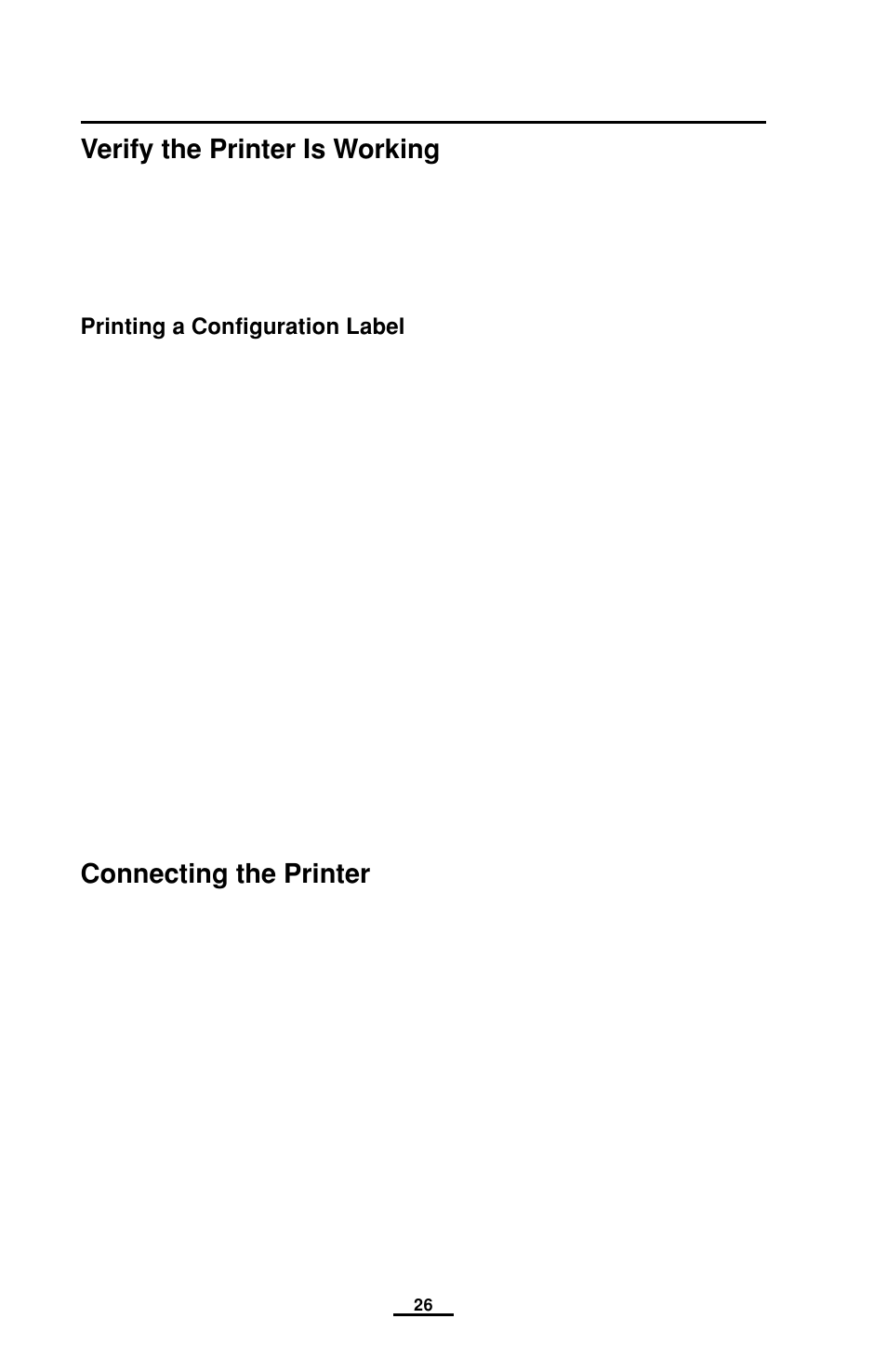 Verify the printer is working, Printing a configuration label, Connecting the printer | EDGE Tech QL Series User Manual | Page 26 / 78