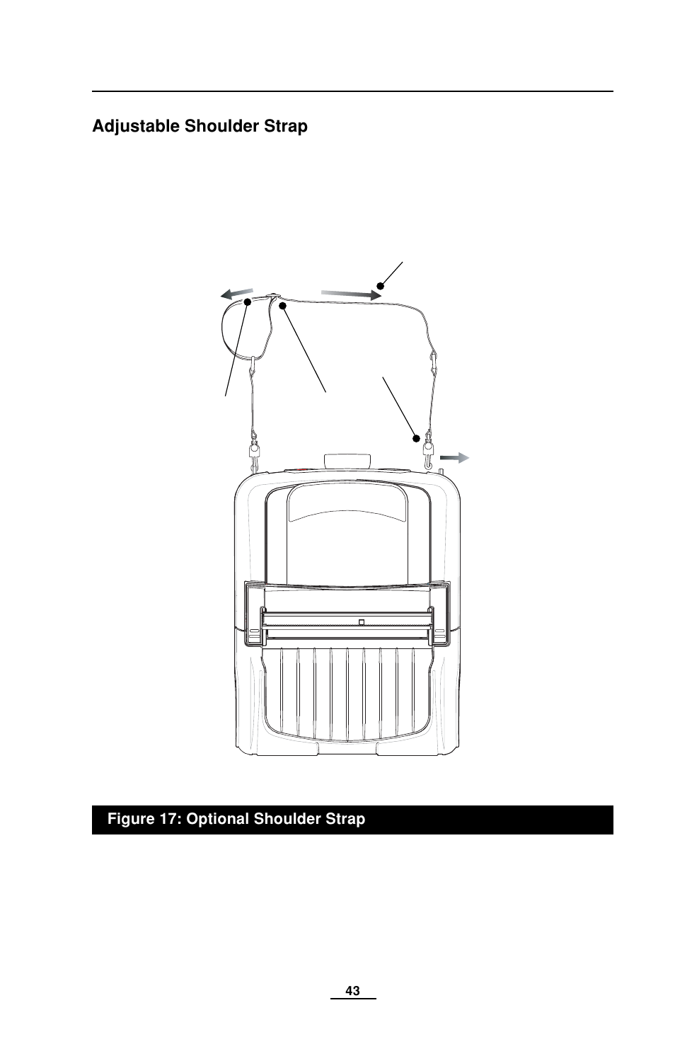 Adjustable shoulder strap, Shoulder strap | EDGE Tech QL Series User Manual | Page 43 / 78