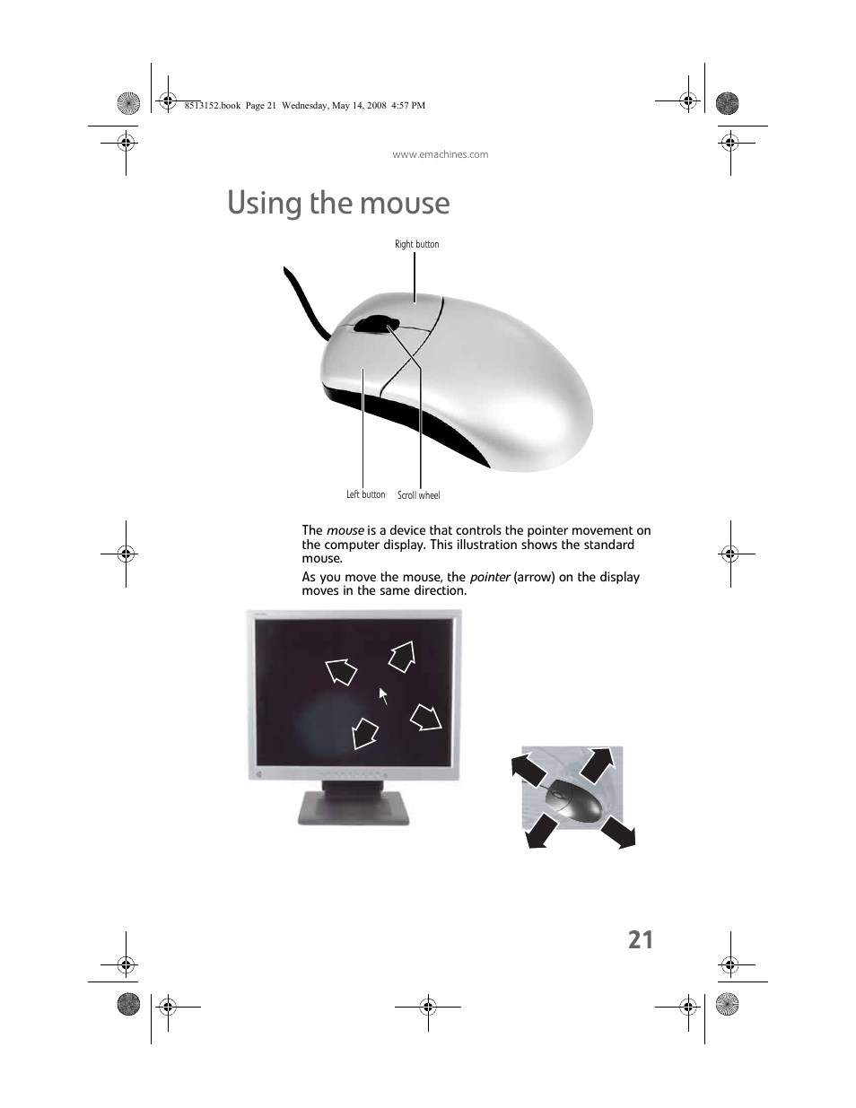 Using the mouse | eMachines 8513152 User Manual | Page 27 / 124