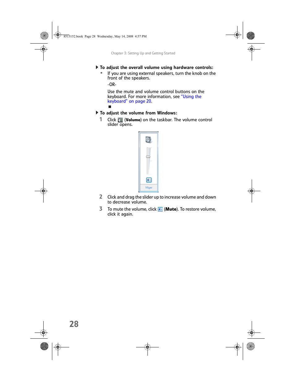 To adjust the volume from windows | eMachines 8513152 User Manual | Page 34 / 124