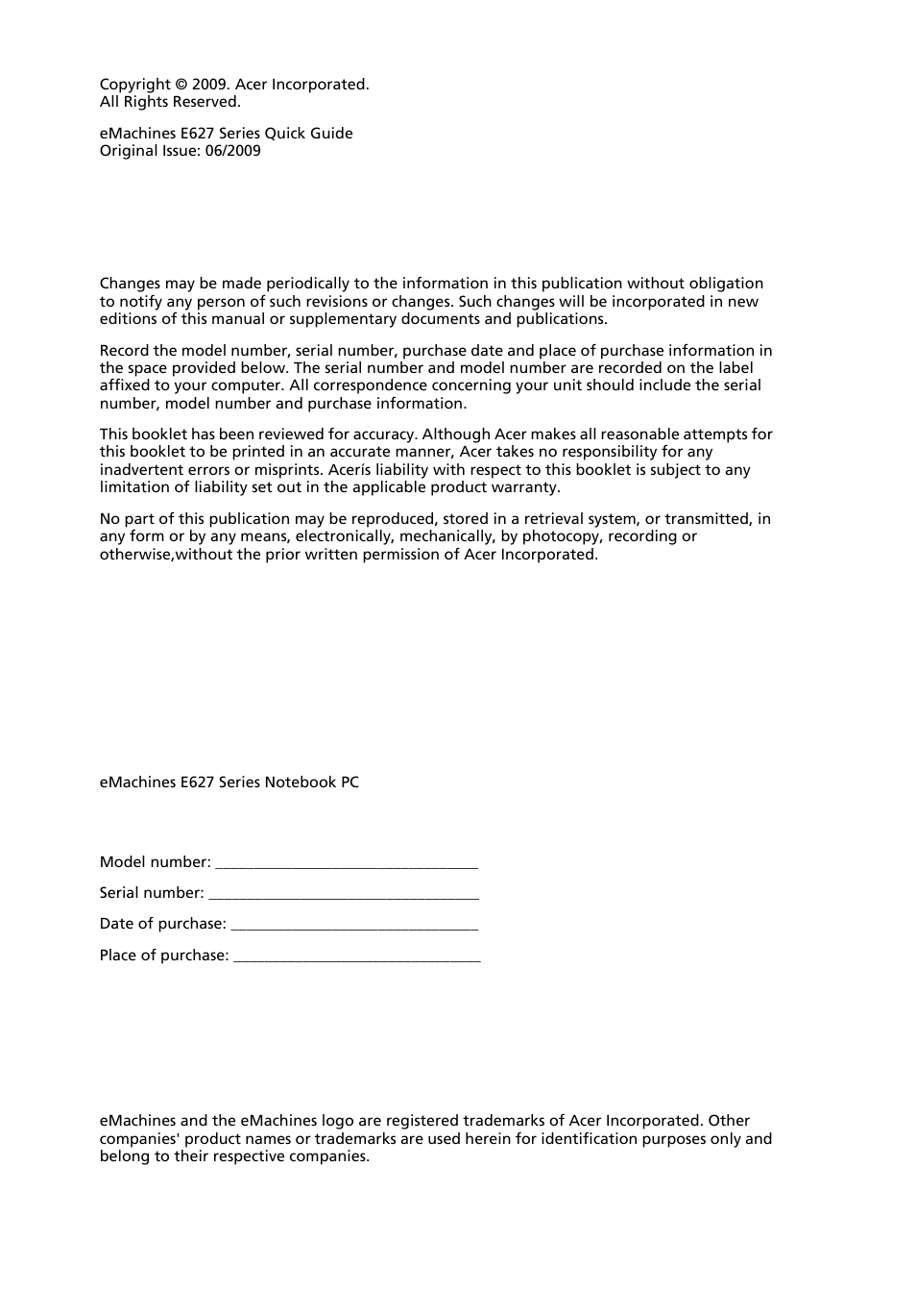 eMachines E627 Series User Manual | Page 2 / 11