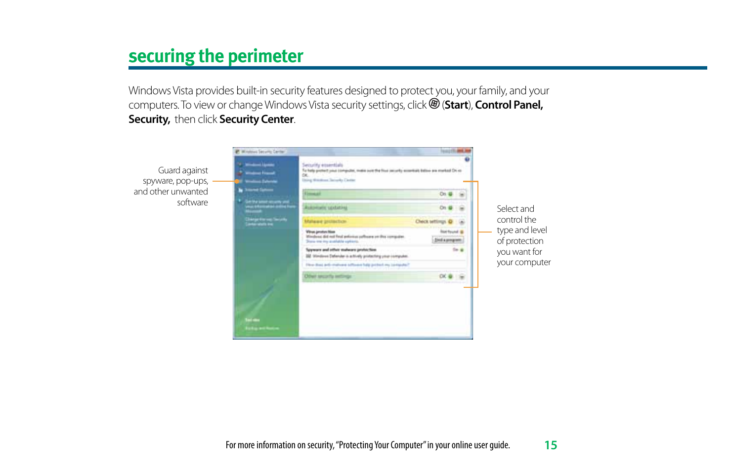 Securing the perimeter | eMachines 8513036 User Manual | Page 15 / 24