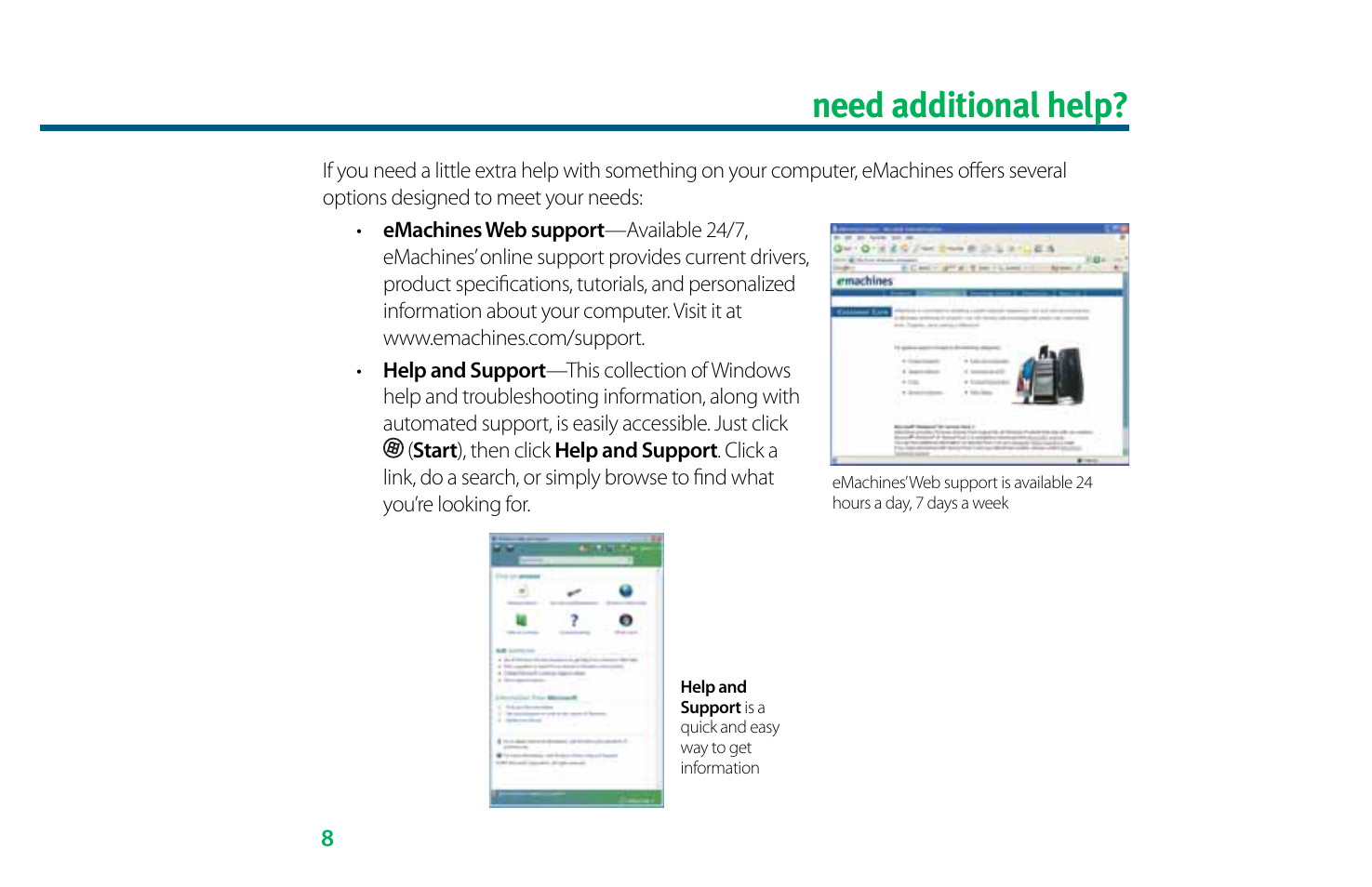 Need additional help | eMachines 8513036 User Manual | Page 8 / 24