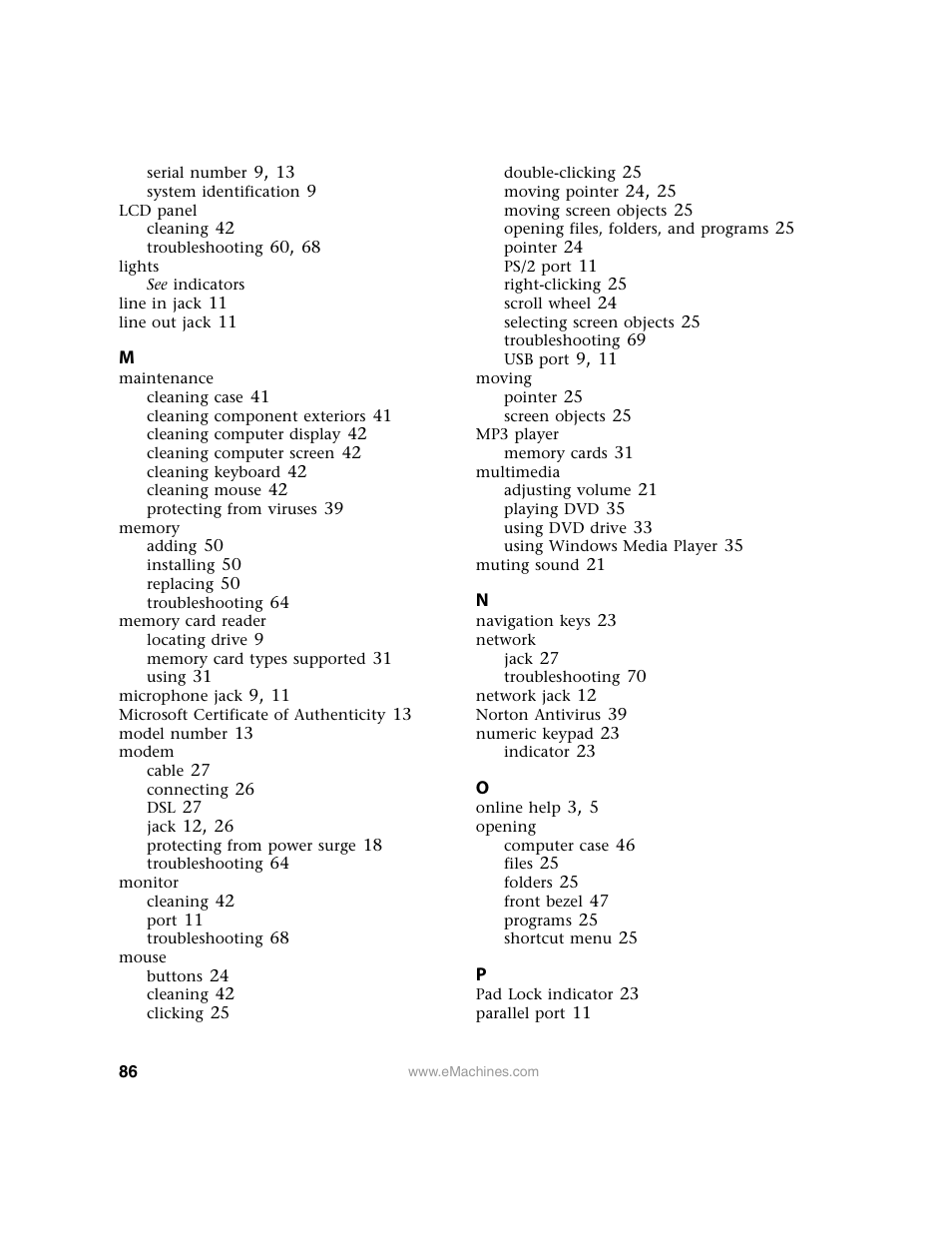 eMachines 13 User Manual | Page 92 / 96