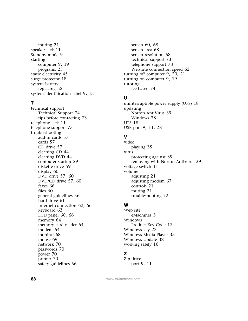 eMachines 13 User Manual | Page 94 / 96