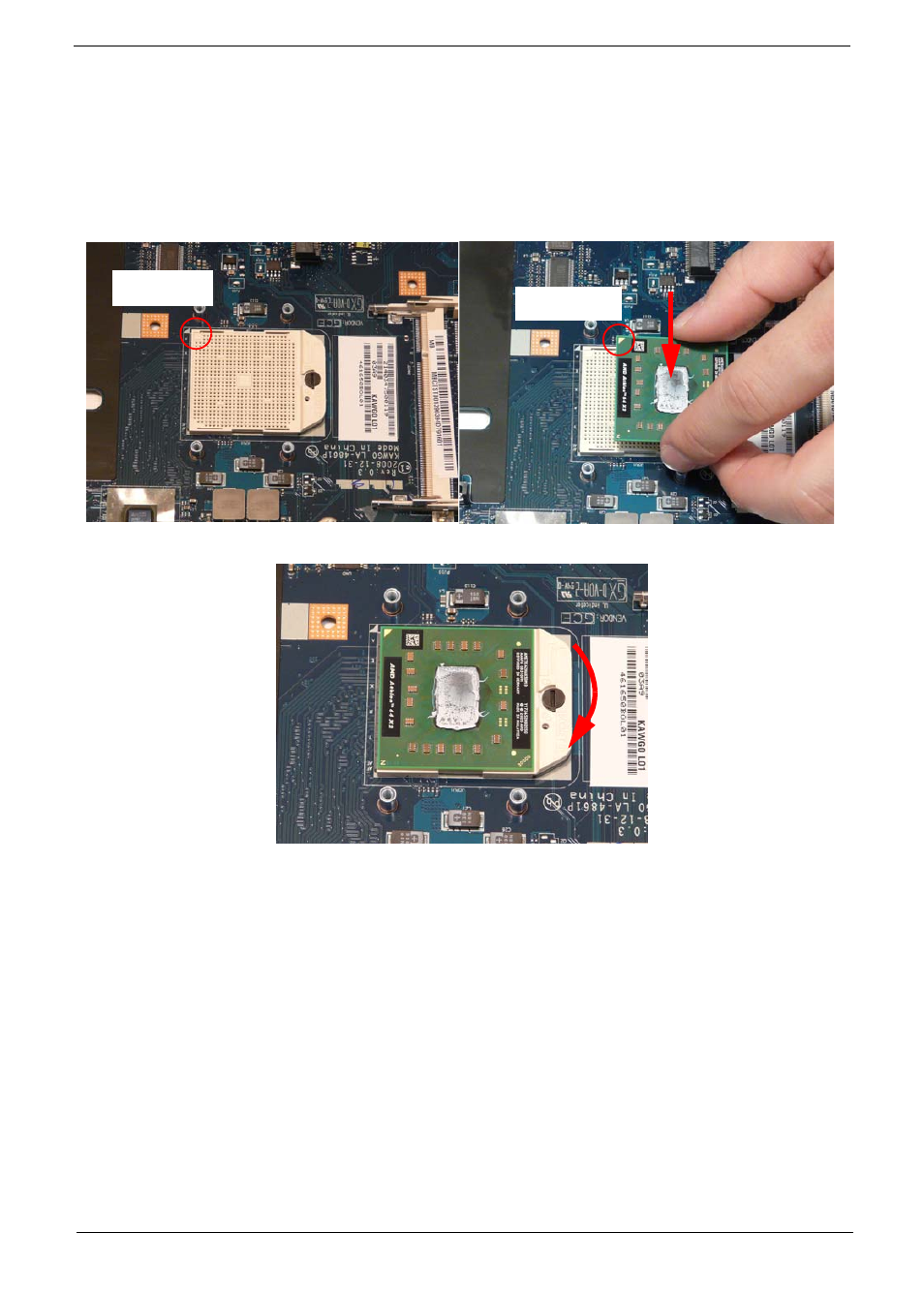 Main module reassembly procedure, Replacing the cpu | eMachines G630 User Manual | Page 103 / 198