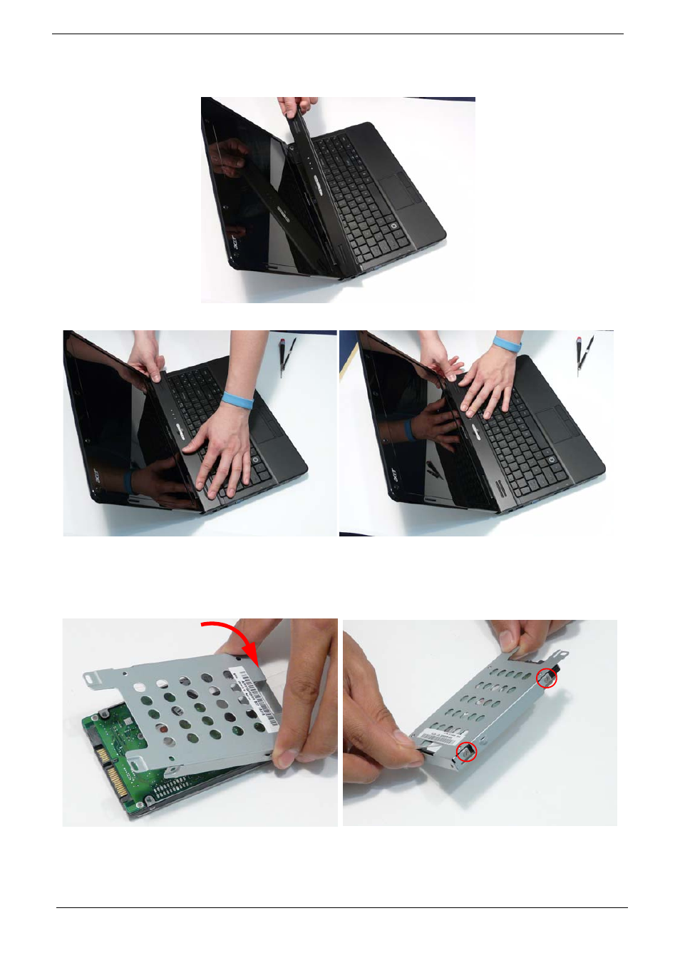Replacing the switch cover, Replacing the hard disk drive module | eMachines G630 User Manual | Page 120 / 198