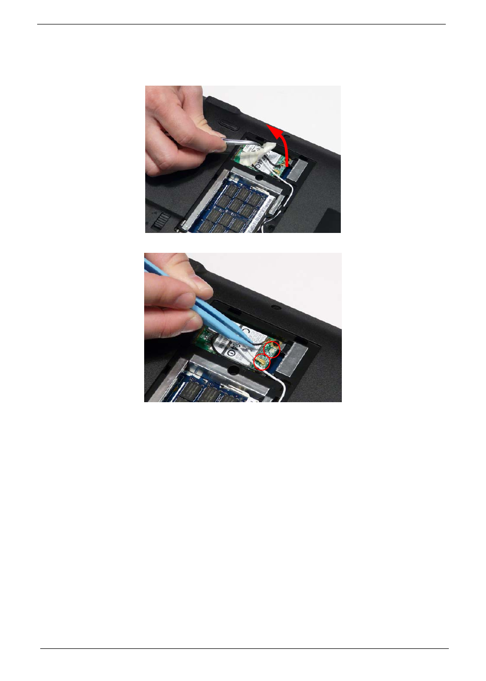 Removing the wlan module | eMachines G630 User Manual | Page 56 / 198