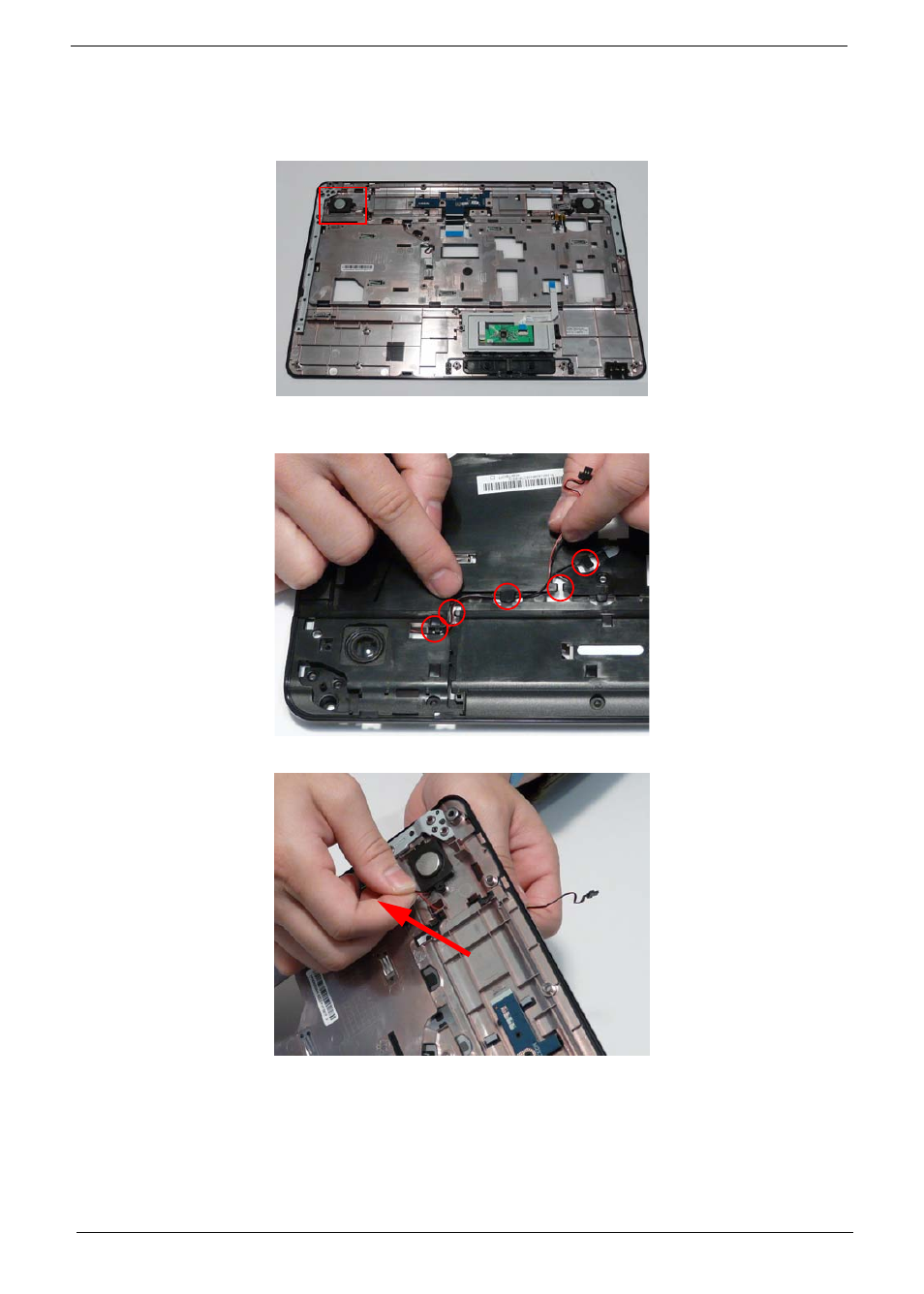 Removing the right speaker module | eMachines G630 User Manual | Page 74 / 198