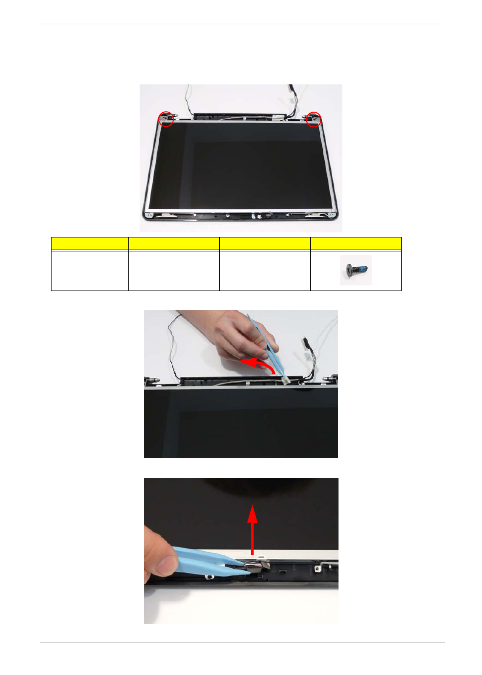 Removing the lcd panel | eMachines G630 User Manual | Page 88 / 198