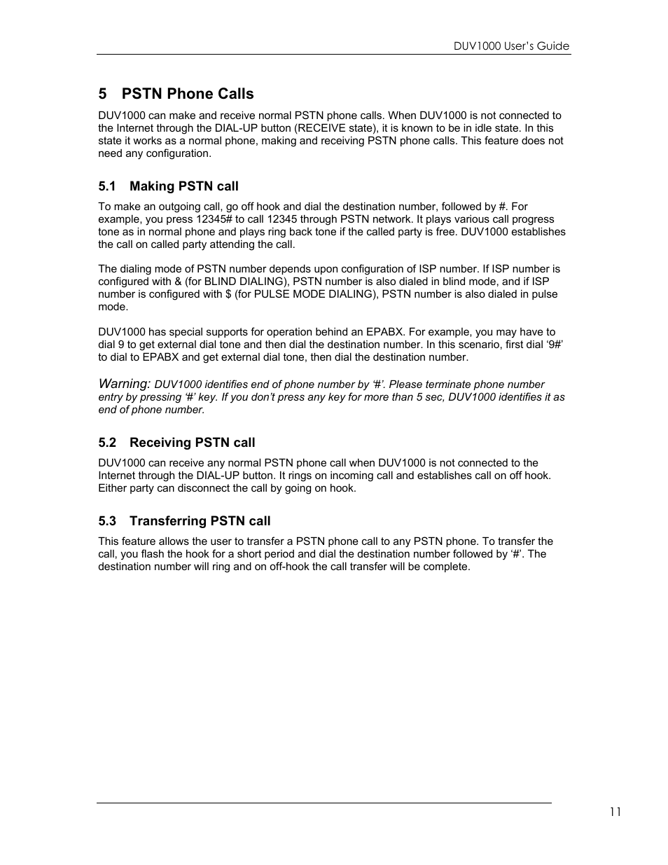 5 pstn phone calls | eMachines DUV1000 User Manual | Page 11 / 24