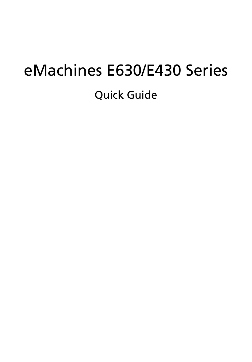 eMachines E430 Series User Manual | 11 pages
