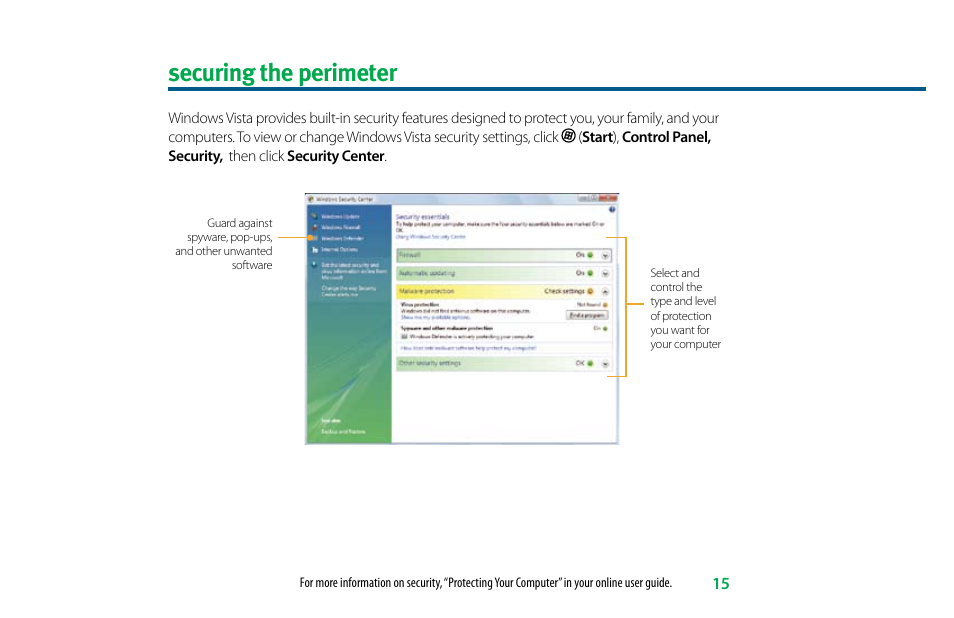 Securing the perimeter | eMachines 8513036R User Manual | Page 15 / 24