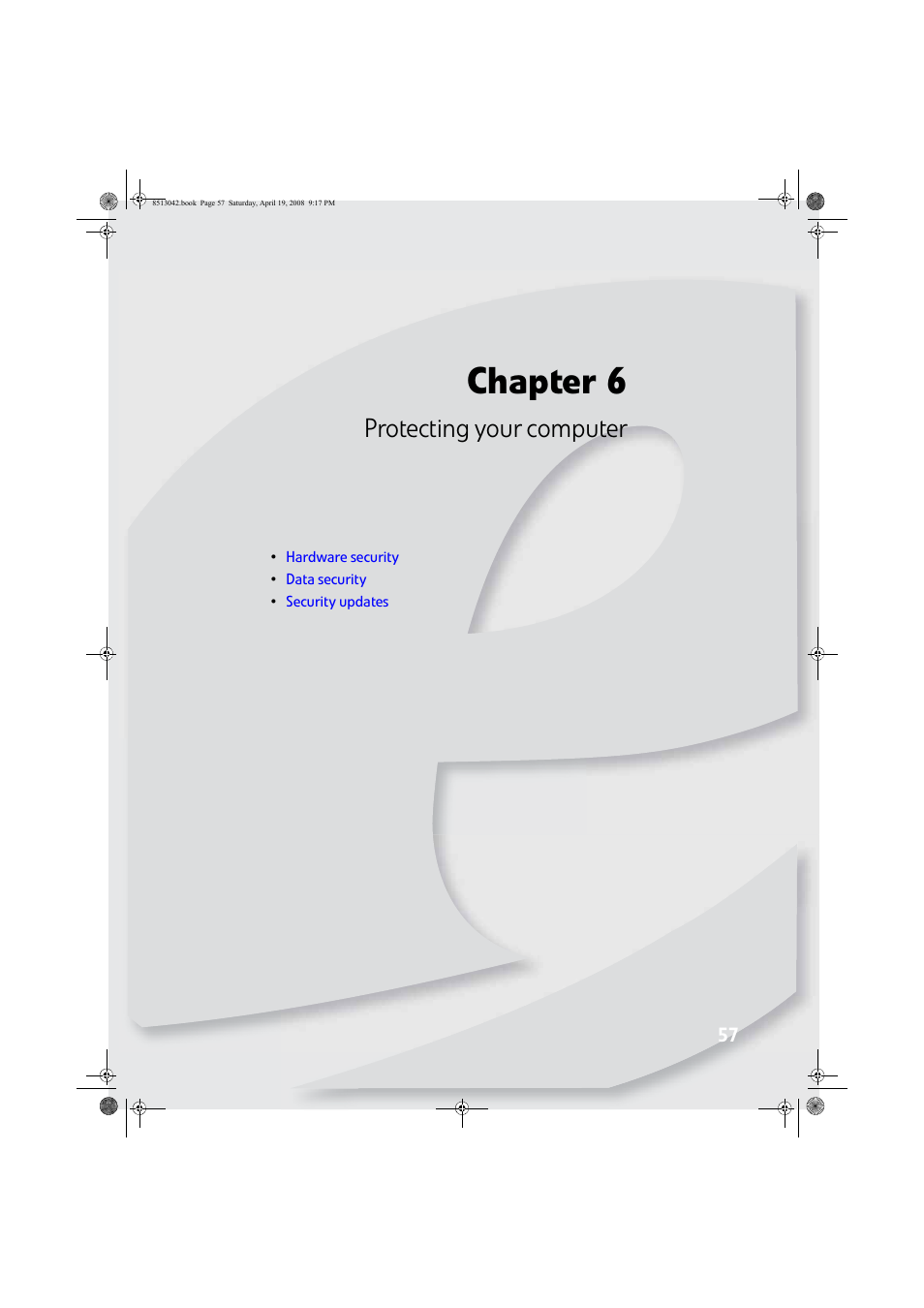 Protecting your computer, Chapter 6 | eMachines 8513042 User Manual | Page 63 / 96