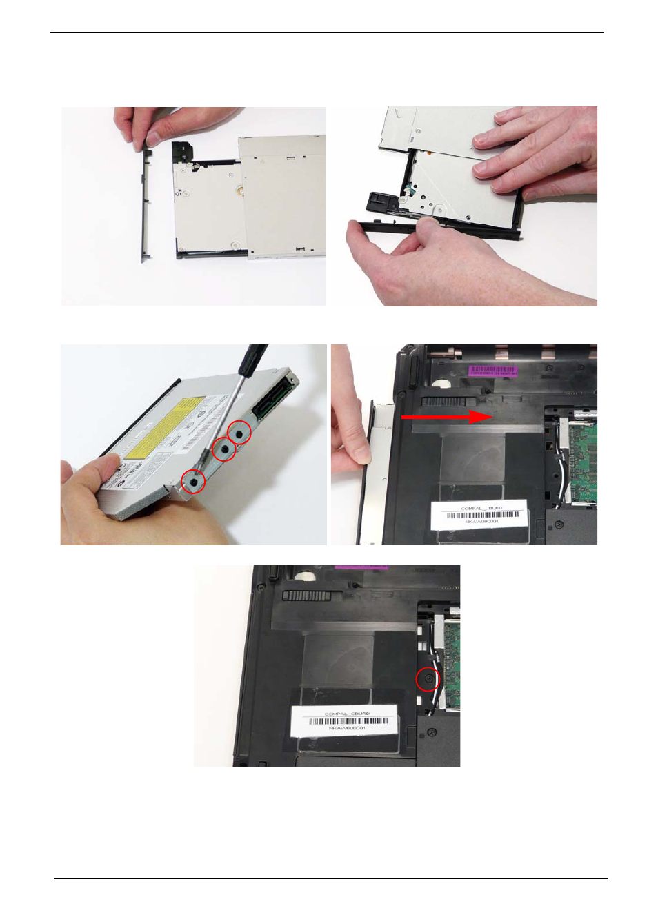 Replacing the odd module | eMachines D720 User Manual | Page 112 / 174