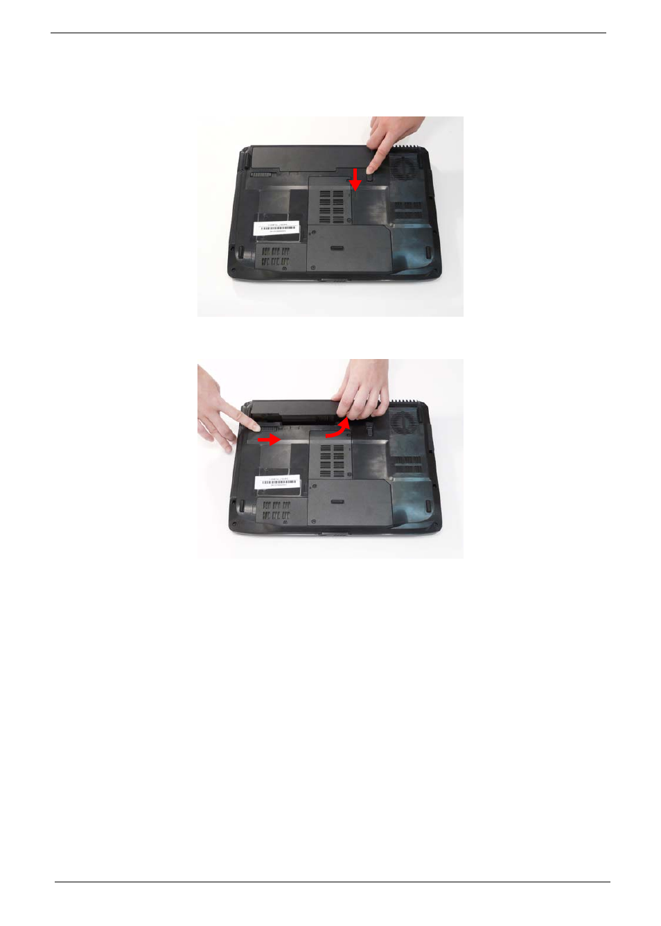 Removing the battery pack | eMachines D720 User Manual | Page 54 / 174