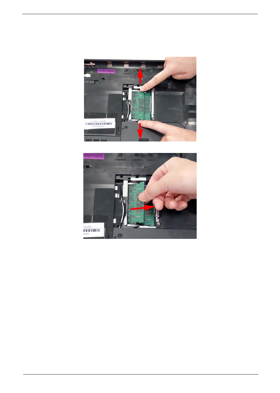 Removing the dimm modules | eMachines D720 User Manual | Page 57 / 174