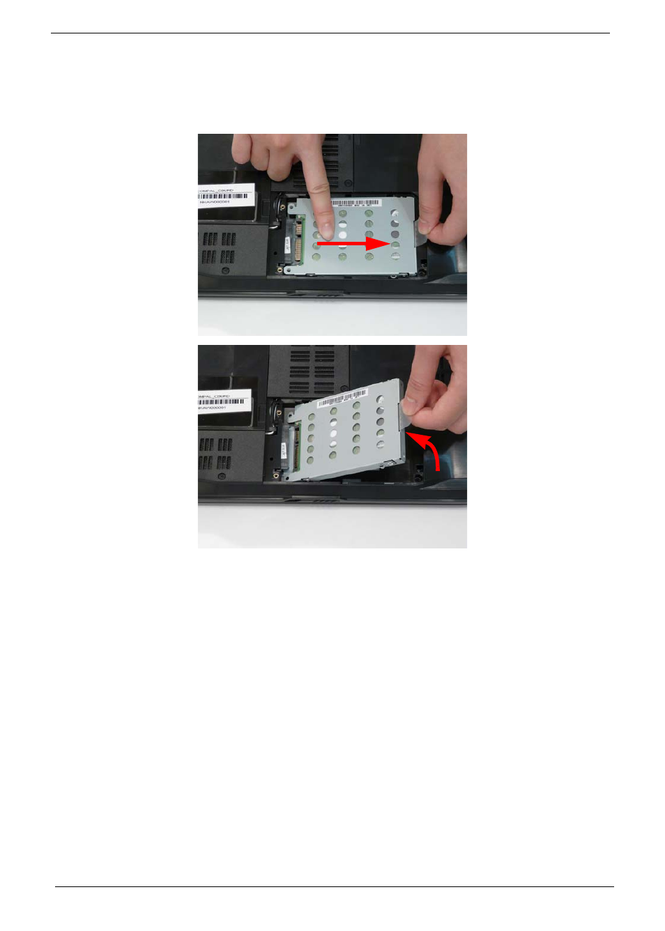 Removing the hard disk drive module | eMachines D720 User Manual | Page 60 / 174