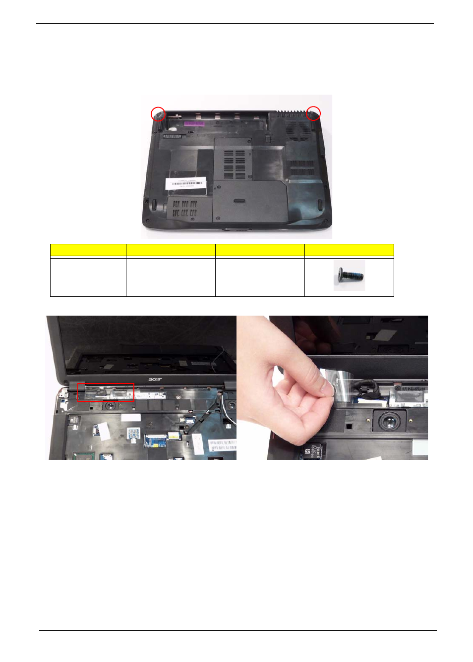 Removing the lcd module | eMachines D720 User Manual | Page 70 / 174