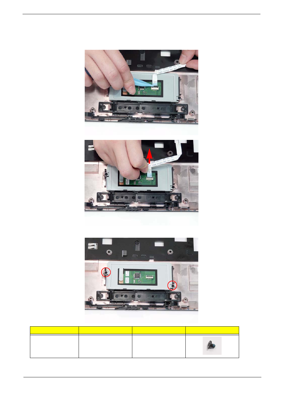Removing the touchpad bracket | eMachines D720 User Manual | Page 75 / 174