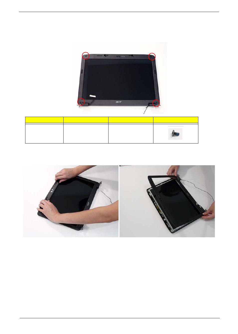 Removing the lcd bezel | eMachines D720 User Manual | Page 87 / 174