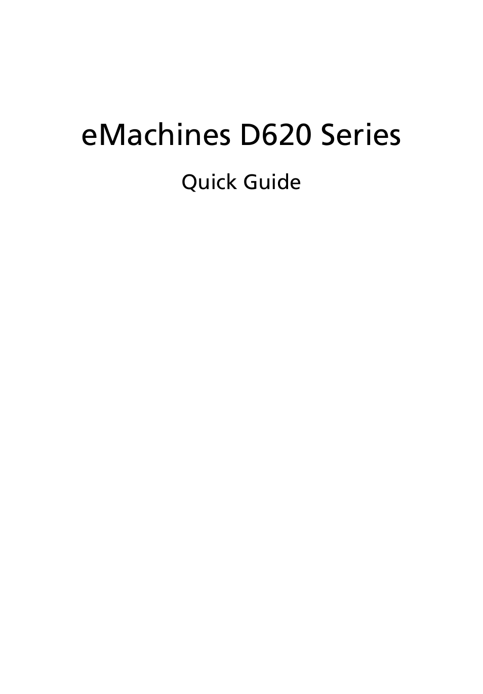 eMachines D620 User Manual | 11 pages