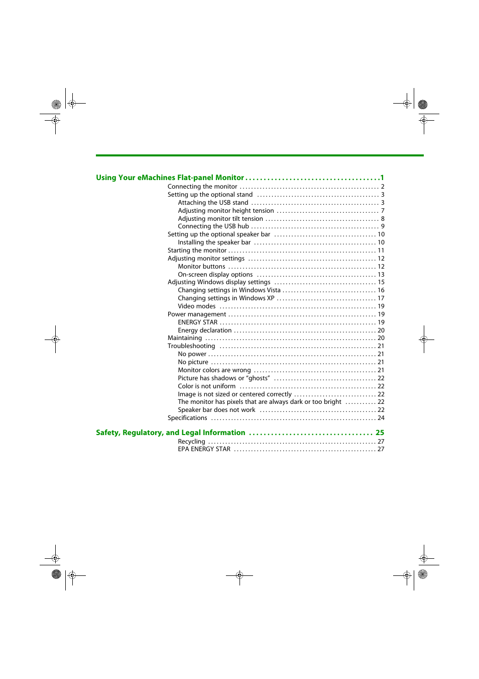 eMachines E17T4W User Manual | Page 3 / 36