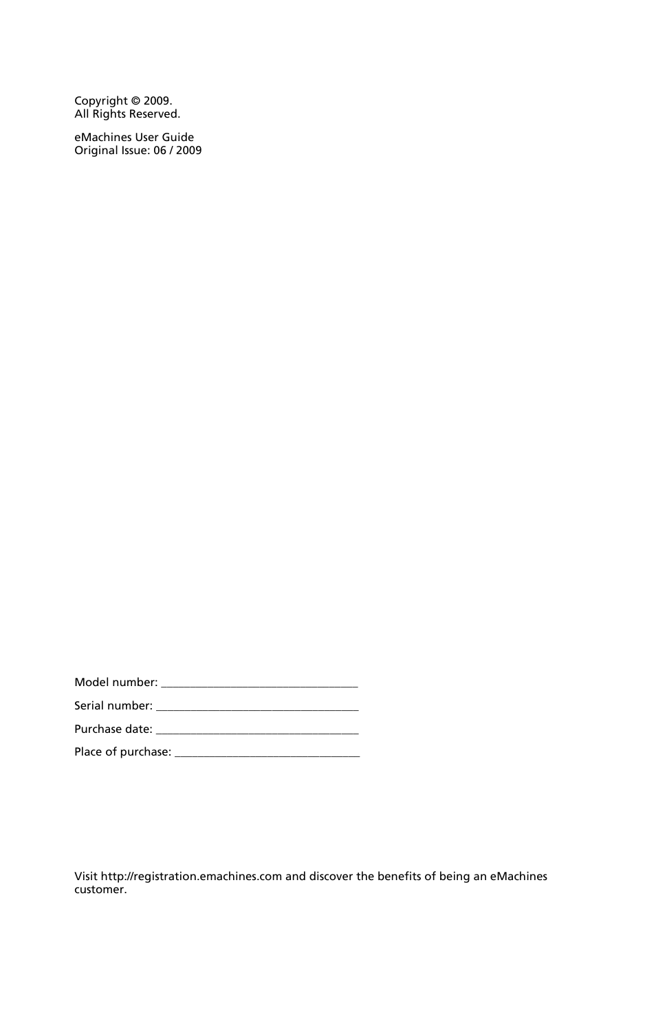 eMachines EM001 User Manual | Page 2 / 69