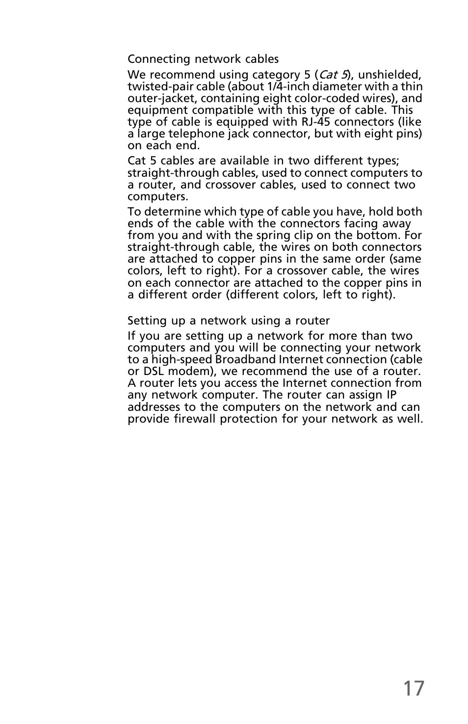 Connecting network cables, Setting up a network using a router | eMachines EM001 User Manual | Page 27 / 69