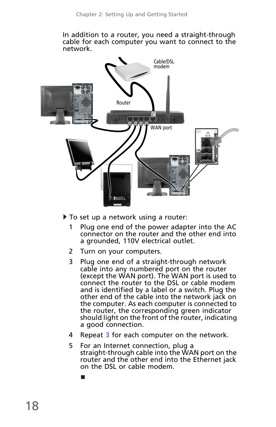 To set up a network using a router | eMachines EM001 User Manual | Page 28 / 69