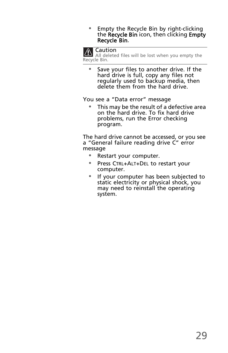 You see a “data error” message | eMachines EM001 User Manual | Page 39 / 69