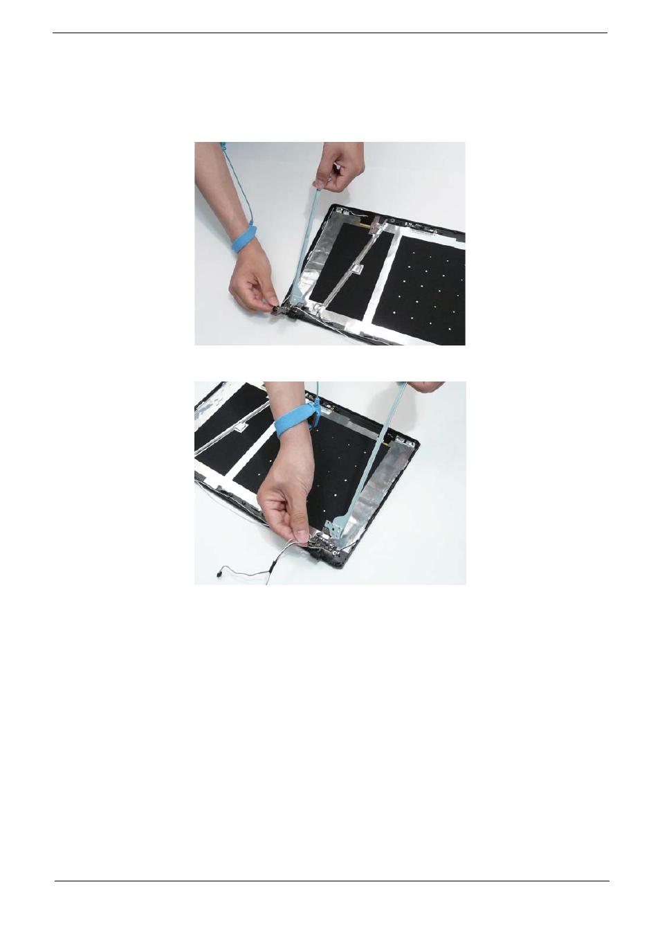 Removing the lcd brackets | eMachines E628 User Manual | Page 107 / 224