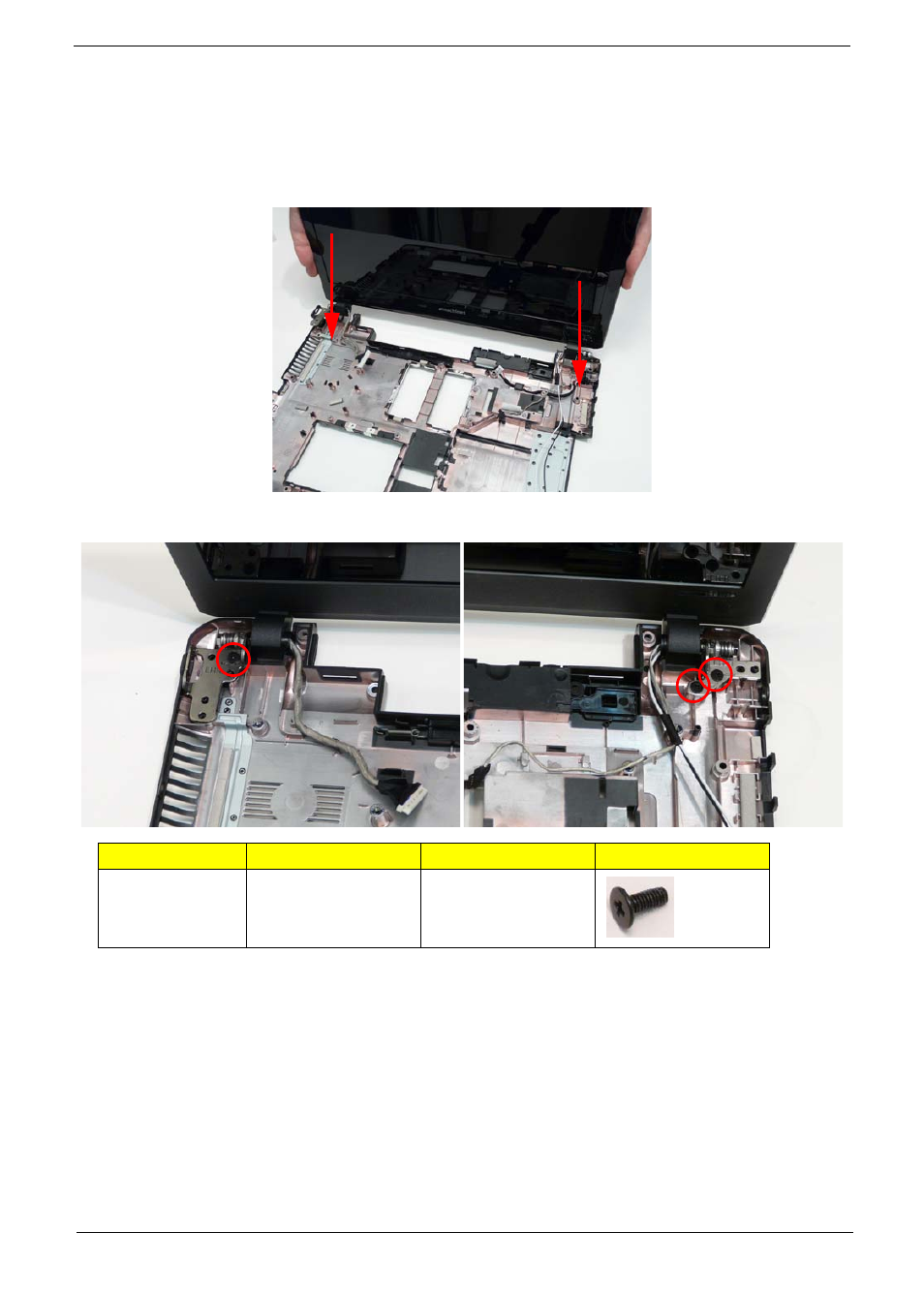 Main unit reassembly process, Replacing the lcd module | eMachines E628 User Manual | Page 121 / 224