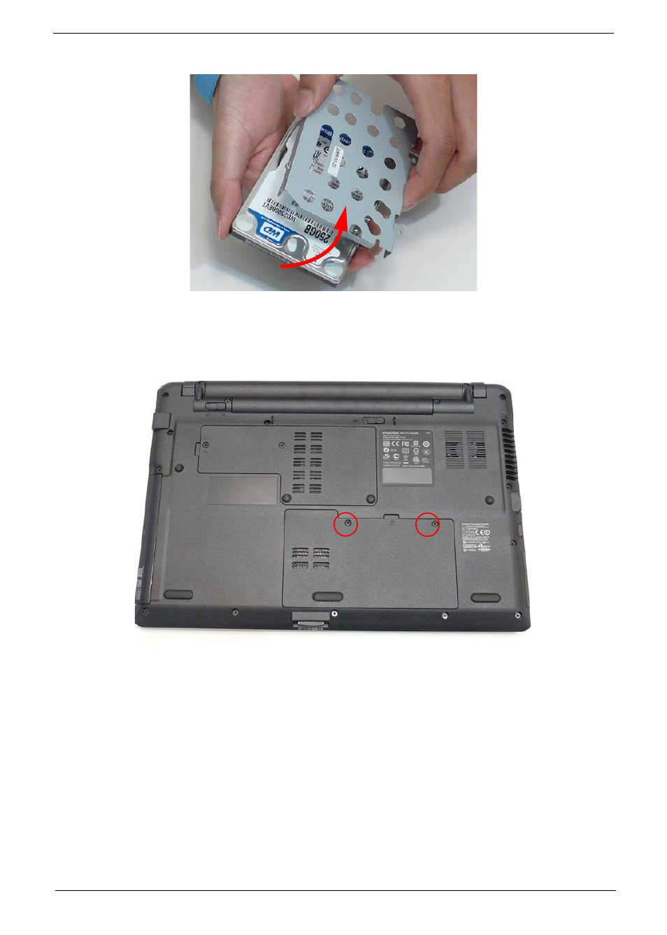 Removing the optical disk drive module | eMachines E628 User Manual | Page 59 / 224