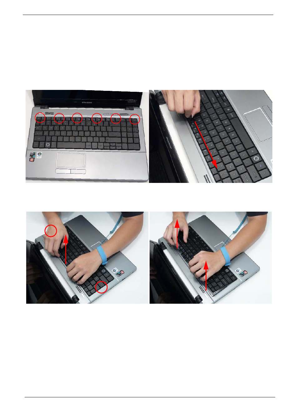 Removing the keyboard | eMachines E628 User Manual | Page 70 / 224