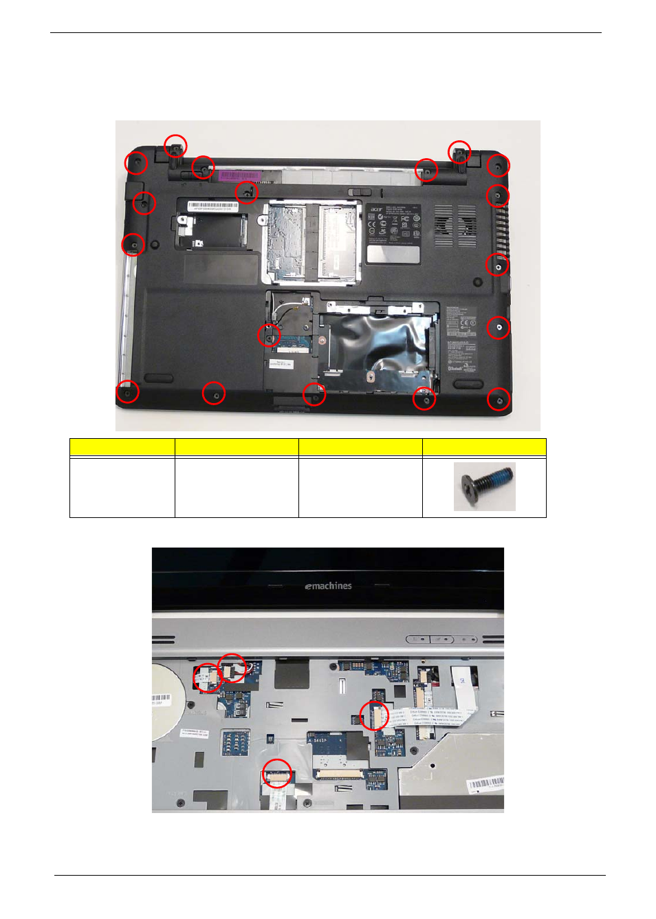 Removing the upper cover | eMachines E628 User Manual | Page 72 / 224