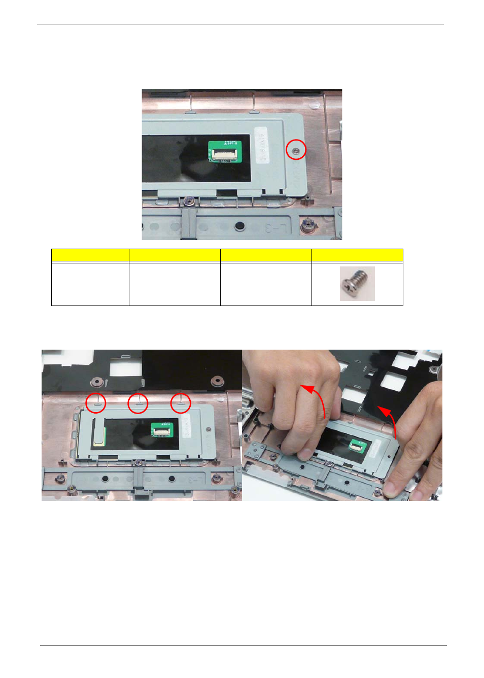 Removing the touchpad bracket | eMachines E628 User Manual | Page 78 / 224